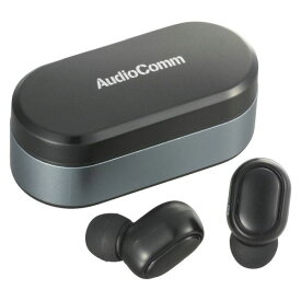 AudioComm 完全ワイヤレスイヤホン 電池残量表示 ブラック OHM HP-W520Z オーム電機 イヤホン 無線 カナル型 Bluetooth ブルートゥース Ver.5.0 黒 通話 マイク