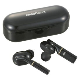 AudioComm 完全ワイヤレスイヤホン ブラック OHM HP-W550Z-K オーム電機 イヤホン 無線 カナル型 Bluetooth ブルートゥース Ver.5.0 黒 通話 マイク
