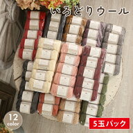 【9/15は当店ポイント10倍！】毛糸 まとめ買い 5玉 ごしょう産業 いろどりウール 日本製 毛糸 セール 毛 …