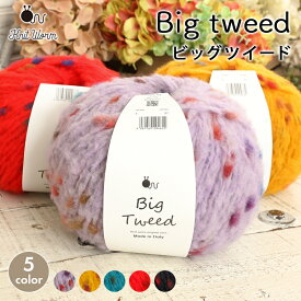 【SSアフタークーポン配布中！】毛糸 超極太 ニットワーム ビッグツィード イタリア製 ウール アクリル 秋冬毛糸 かぎ針 棒針 ニット 手編み 編み物 レディース 手芸 ハンドメイド 手作り 帽子 ベスト セーター ストール ショール