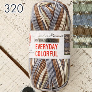 毛糸 並太 内藤商事 NASKA エブリデイカラフル 毛糸 段染め 秋冬毛糸 アクリル かぎ針 棒針 ニット 手編み 編み物 レディース 手芸 ハンドメイド 靴下 帽子 マフラー スヌード ストール セータ