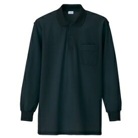アイトス 長袖ポロシャツ（男女兼用） カラー：ブラック サイズ：S （ナガソデポロシャツ） ［860ー010］