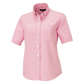 アイトス レディース半袖オックスボタンダウンシャツ カラー：ピンク サイズ：M （レディースハンソデBDシャツ） ［7873ー060］