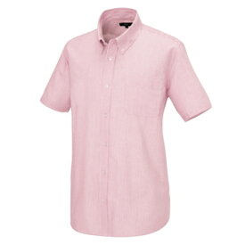 アイトス メンズ半袖オックスボタンダウンシャツ カラー：ピンクストライプ サイズ：3L （メンズハンソデBDシャツ） ［7872ー160］