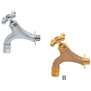 三栄水栓 ガーデン水栓 Y1810Y-13 三栄水栓製作所 SANEI 水道用品 排水用品 単水栓 クロスハンドル 固定コマ 泡沫吐水 呼び径13mm 青銅製 奥行155×幅150×高さ55mm 色:シルバー調