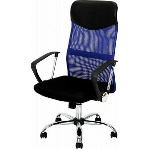 不二貿易 メッシュハイバックチェアー HF-98BL ブルー 注番:90880