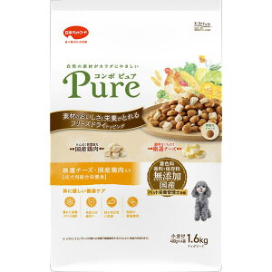 【セット販売】 コンボピュア ドッグ 厳選チーズ 国産鶏肉入り 成犬用 総合栄養食 1.6kg 無添加 (×4セット) 日本ペットフード