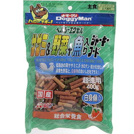 【セット販売】 ドギーマン(Doggy Man) ヘルシーエクセル ササミ＆野菜+魚入ジャーキーフード 400g (×6セット) ドギーマンハヤシ