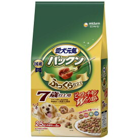 ユニ・チャーム ゲインズ パックン7歳以上用ビーフ・ささみ・緑黄色野菜・小魚入り2.5kg