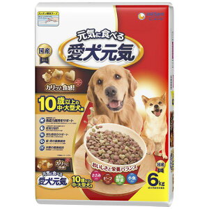 ユニチャーム 愛犬元気 10歳以上の中・大型犬用ささみ・ビーフ・緑黄色野菜・小魚入り6kg