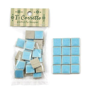 モザイクタイル T-コレット 角 スカイブル 15×15×4mm 25個入り 玉川窯業 (15K-06)