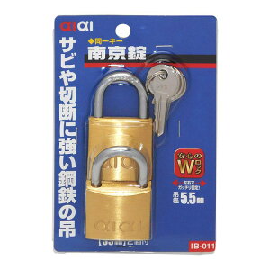 同一キー 南京錠 ダブルロック 35mm 2個入り WAKI(和気産業) (IB-011)