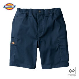 Dickies T/C ストレッチ ショートカーゴパンツ D-2876 ネイビー S ハーフパンツ 作業服 ディッキーズ