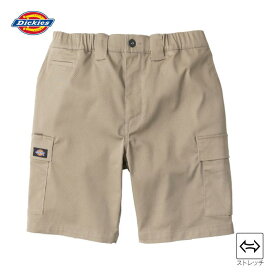 Dickies T/C ストレッチ ショートカーゴパンツ D-2876 カーキー L ハーフパンツ 作業服 ディッキーズ