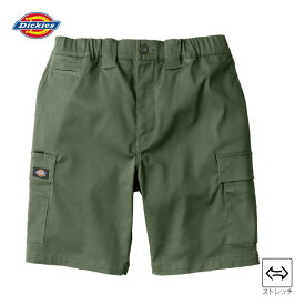 Dickies T/C ストレッチ ショートカーゴパンツ D-2876 アーミー S ハーフパンツ 作業服 ディッキーズ