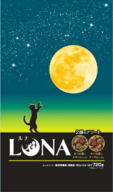 ペットライン 国産 キャットフード 猫 ごはん LUNA かつお節＆チキン味とチーズ味ビッツ添え 720g