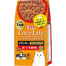 いなばペットフード 猫 ドライ CIAO Cozy Lifeクランキーまぐろ節味 190g×4P ペット用品