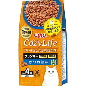 いなばペットフード 猫 ドライ CIAO Cozy Lifeクランキーかつお節味 190g×4P ペット用品