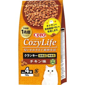 いなばペットフード 猫 ドライ CIAO Cozy Lifeクランキーチキン味 190g×4P ペット用品