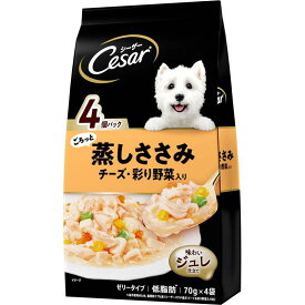 マースジャパンリミテッド 犬 ウェット シーザー ふっくら蒸しささみ チーズ・彩り野菜入り 70g×4 ペット用品