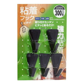 三角型 粘着フック 黒 幅18mm×高さ36mm 5個入り WAKI(和気産業) (KYH310)