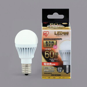 �A�C���X�I�[���} LED�d�� E17 �S�����^�C�v �d���F 60�`�����i760lm�j LDA8L-G-E17/W-6T5