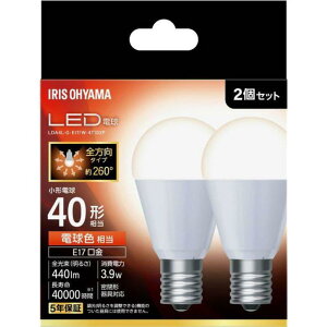 �y���[�J�[�����z �A�C���X�I�[���} LED�d�� E17 �S���� 40�`���� �d���F 2�Z�b�g LDA4L-G-E17/W-4T102P