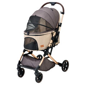 【即納在庫品】 GEX (ジェックス) OSOTO GRACE QCII キャメル ペットカート 折りたたみ リバーシブルハンドル 22kg以下 犬 猫