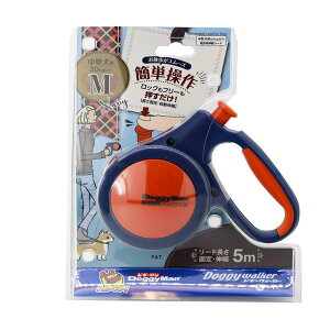 ドギーマンハヤシ用品 犬 伸縮リード ドギーウォーカートラッドスタイル М ネイビー