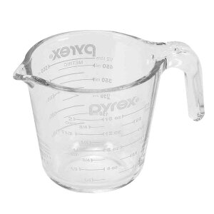 �p�[������ PYREX �v�ʃJ�b�v 500ml �ϔM�K���X �����t�� ���W���[�J�b�v �z���C�g