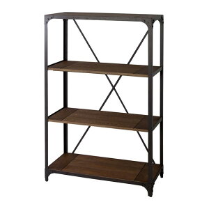 オープンラック 3段 収納棚 本棚 幅90 ディスプレイラック リビング収納 W91×D43×H138 ブラック ヴィンテージ什器 DIS-936BK 東谷 azumaya