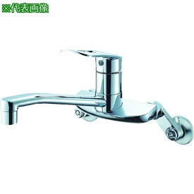 ■SANEI シングル混合栓 キッチン用 エコ 節約 泡沫吐水〔品番:K2710E13〕【1147082:0】[店頭受取不可]