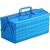 ■TRUSCO 2段工具箱 350X160X215 ブルー〔品番:ST350B〕【1201123:0】[店頭受取不可]