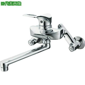 ■SANEI シングル混合栓 キッチン用 ベンリー偏心管 パイプ190mm〔品番:K17123U13〕【1675431:0】[送料別途見積り][掲外取寄][店頭受取不可]