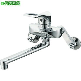■SANEI シングル混合栓 キッチン用 節水コア付 JIS規格品 パイプの長さ190mm 壁付〔品番:K171213〕【1680154:0】[店頭受取不可]