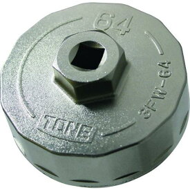 ■TONE オイルフィルターレンチ 14角 外径72mm 全高35mm 差込角9.5mm〔品番:3FW64〕【1954911:0】[店頭受取不可]