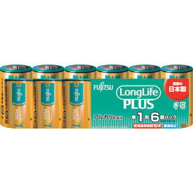 ■富士通 アルカリ乾電池単1 Long Life Plus 6個パック〔品番:LR20LP6S〕【2495706:0】[店頭受取不可]