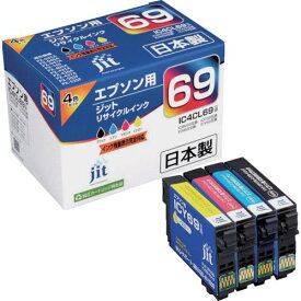 ■ジット エプソン IC4CL69対応 ジットリサイクルインク JIT-E694P 4色入り〔品番:JITE694P〕【3237024:0】[店頭受取不可]