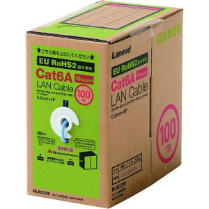 ��ELECOM LAN�P�[�u�� CAT6A�Ή� RoHS �R�l�N�^���� �P�� �����b�N�X 100m �u���[�k�i��:LDGPALBU100RS�l�y3377999:0�z[�X�����s��]