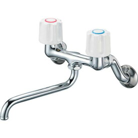 ■SANEI ツーバルブ混合栓 キッチン用 壁付 一般地・寒冷地共用形 パイプの長さ170mm〔品番:K11W13〕【3684284:0】[店頭受取不可]