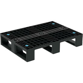 ■サンコー リサイクルプラスチックパレット 804959 D4-608 ブラック〔品番:80495900BKRCP〕【3791435:0】[店頭受取不可]