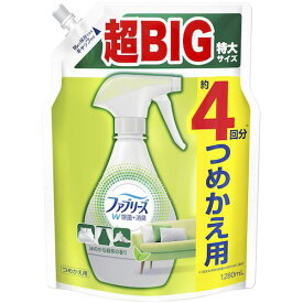 ■P&G ファブリーズ W除菌+消臭 ほのかな緑茶の香り つめかえ 1280ml〔品番:068859〕【3822959:0】[店頭受取不可]