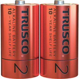 ■TRUSCO アルカリ乾電池10年 単2 (2本入)〔品番:TLR14GPL2S〕【3942337:0】[店頭受取不可]
