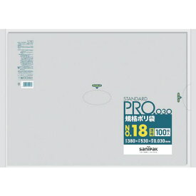 ■サニパック スタンダードポリ袋18号(0.03mm)〔品番:L18〕【4036336:0】[店頭受取不可]