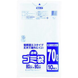 ■ワタナベ 透明ゴミ袋(再生原料タイプ)70L (10枚入)〔品番:U70〕【4050525:0】[店頭受取不可]
