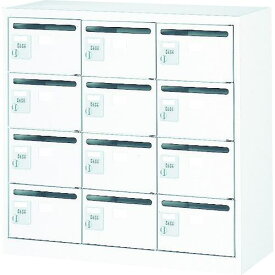 ■TRUSCO メールボックス 12人用 手ぶらキー 900X380XH880 ホワイト〔品番:WMVK12P〕【4540999:0】[法人・事業所限定][直送元][店頭受取不可]