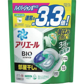 ■【在庫限り】P&G アリエール ジェルボール4D 部屋干し 詰め替え ハイパージャンボ 36個〔品番:402271〕【4549632:0】[店頭受取不可]