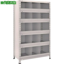 ■TRUSCO スチールラック 軽量棚 縦仕切前当付 875X450X1500 3列5段 ネオグレー〔品番:53X56〕【5033756:0】[直送DS][店頭受取不可]