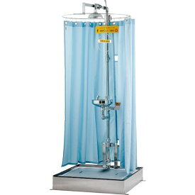 ■日本エンコン 緊急用シャワー・洗眼器 ドレンパンブース(カーテン付)〔品番:801FS〕【5765092:0】[送料別途見積り][法人・事業所限定][外直送][店頭受取不可]