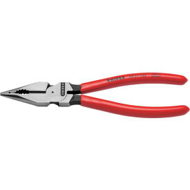 ■KNIPEX ニードルノーズコンビネーションプライヤー 185mm〔品番:0821185〕【6107092:0】[店頭受取不可]